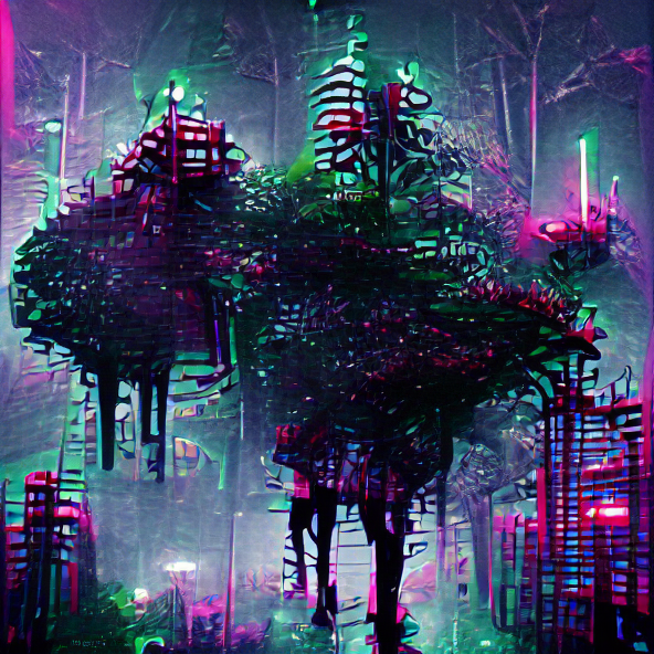cyberpunk forest