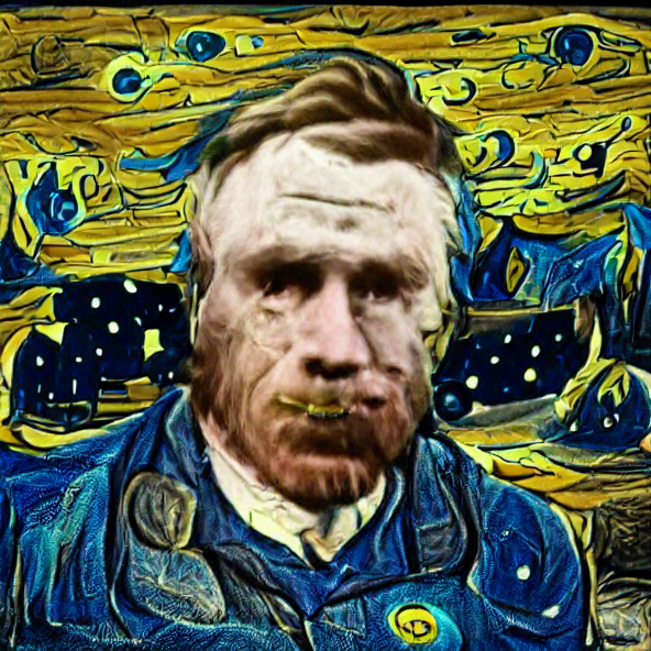 Starry Night by Vincent Van Gogh — initial image above, learning rate = 0.1