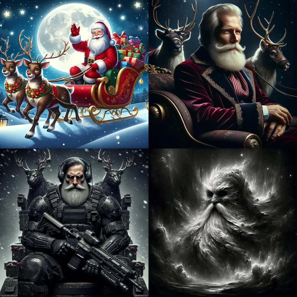 Asked ChatGPT to make Santa Claus more and more serious. via /u/hessihan on Reddit.